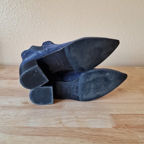 Acne Studios Jensen Ankle Boots Navy Blue Suede Pointed Almond Toe 39 Chelsea 9 - Picture 4 of 5